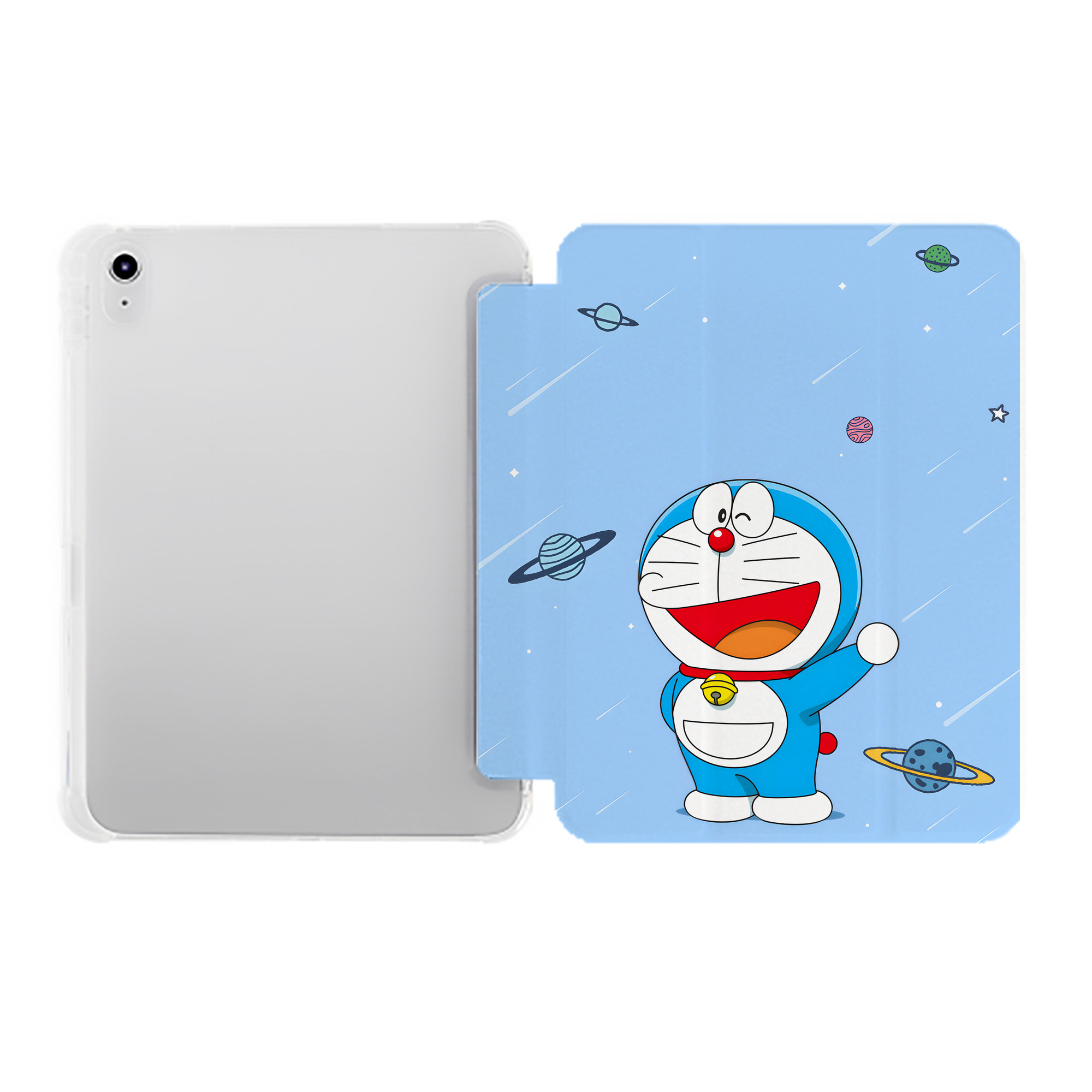 （画像用） ドラえもん Doraemon IPad ケース ペン収納付き 三つ折りスタンド PUレザー×シリコン 対応機種9.5/10.5/10.9インチ
